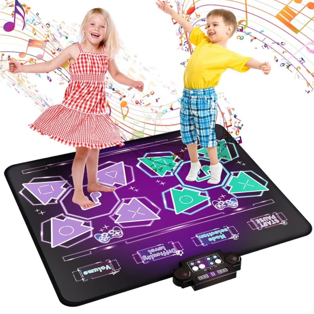 Kids Dance Mat Toys - 2-Player Dance Pad Gifts for Girls Boys